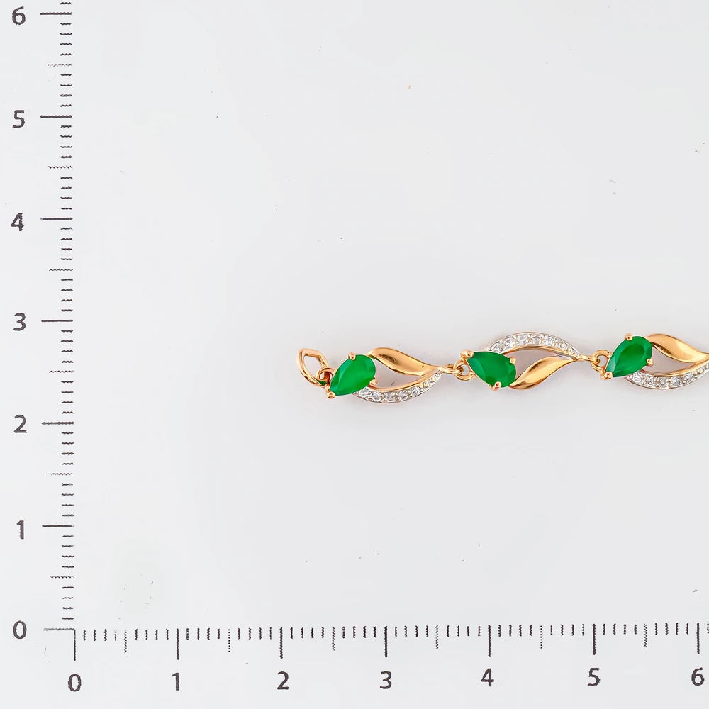 Браслет с агатом из красного золота 585 пробы