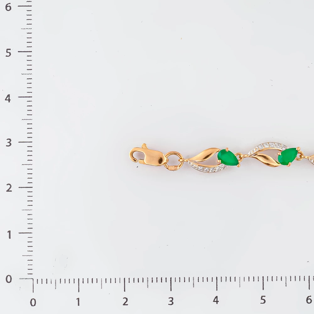 Браслет с агатом из красного золота 585 пробы