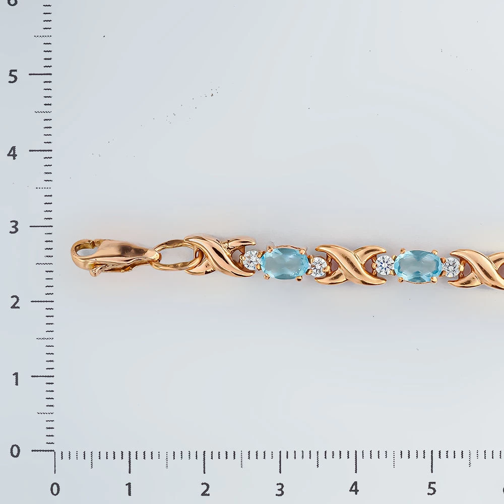 Браслет с топазом из красного золота 585 пробы