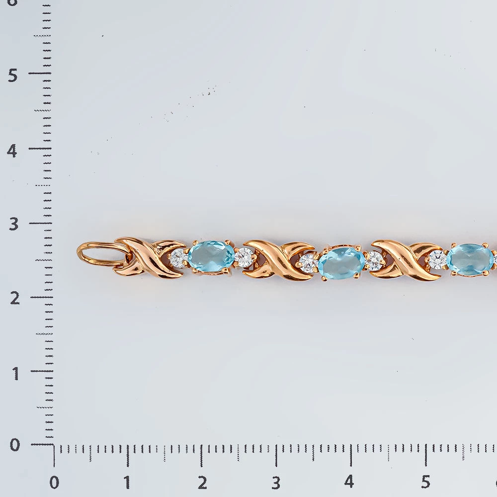 Браслет с топазом из красного золота 585 пробы