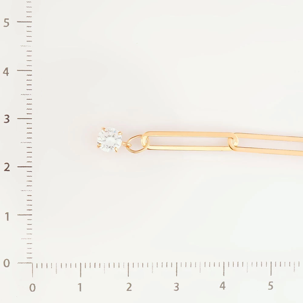 Браслет с фианитом из красного золота 585 пробы