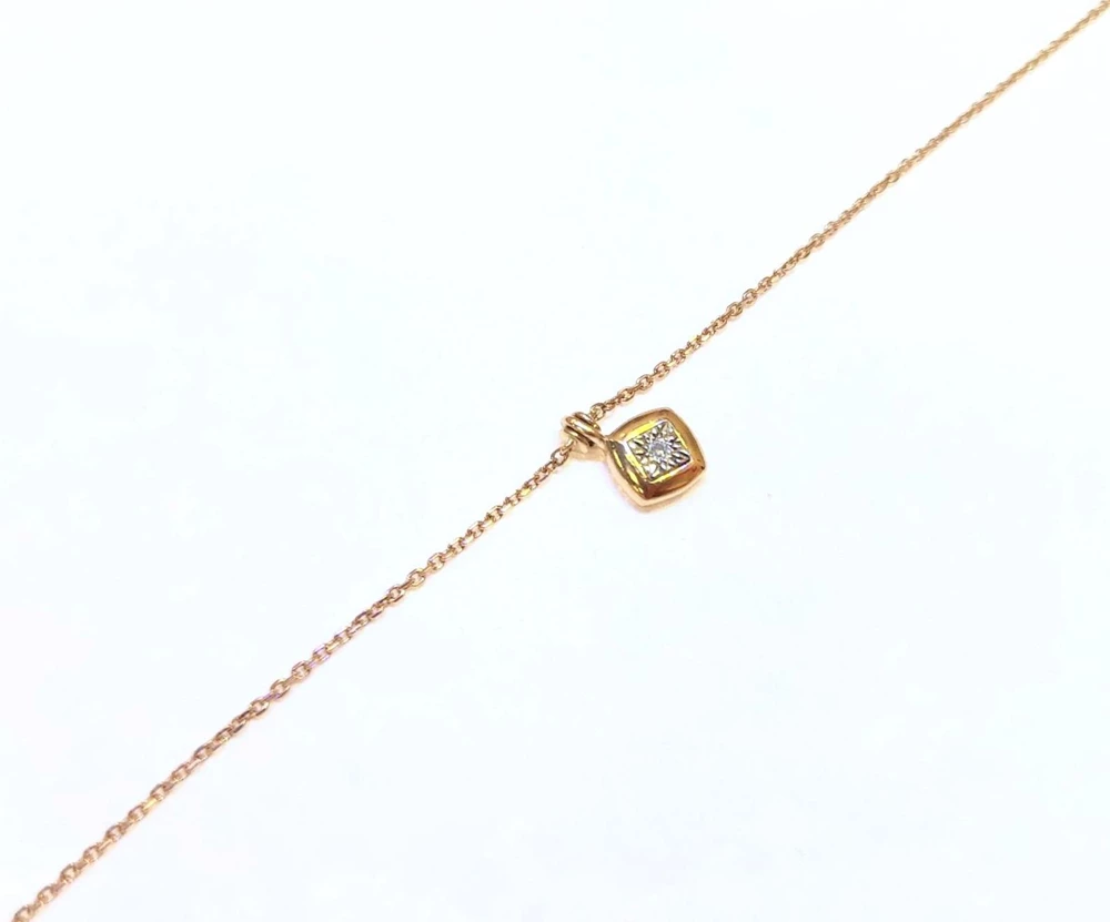 Браслет с бриллиантом из красного золота 375 пробы