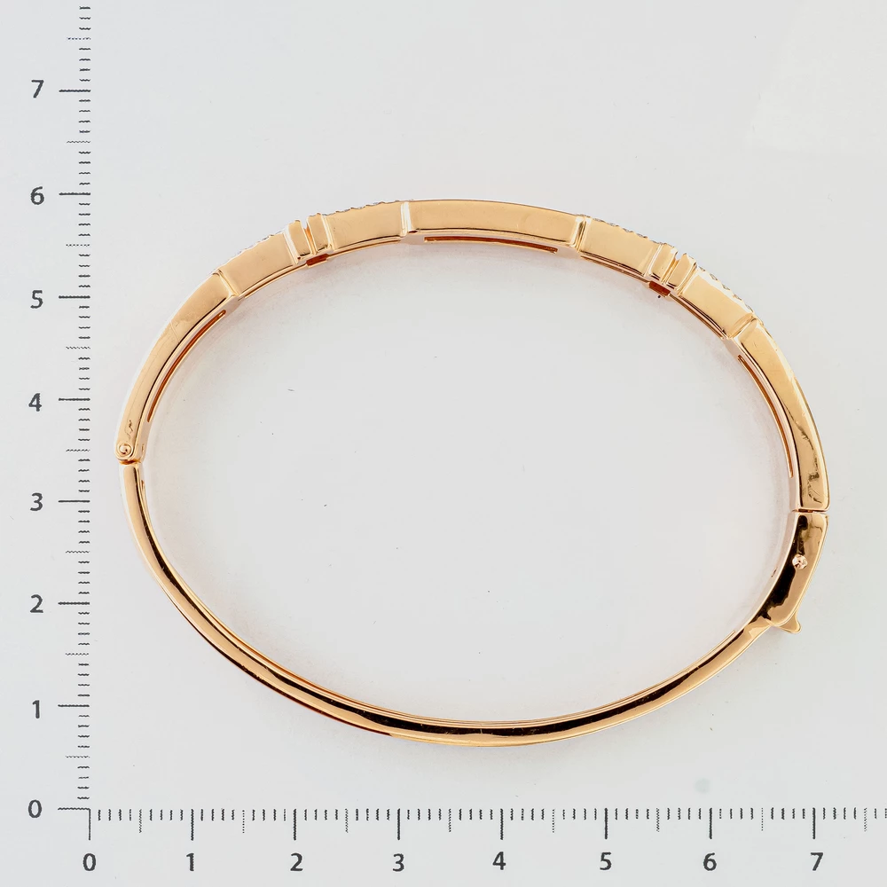 Браслет с фианитом из красного золота 585 пробы