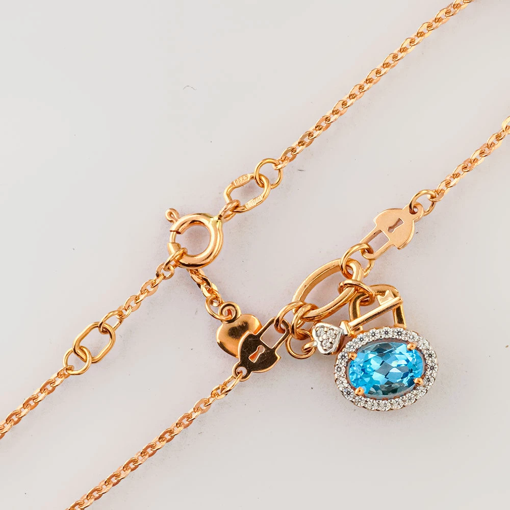 Браслет с топазом из красного золота 585 пробы