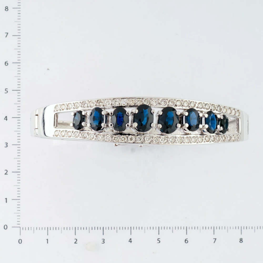 Браслет с сапфиром из белого золота 585 пробы