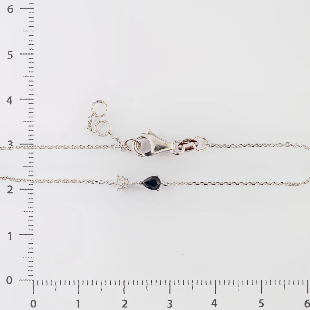 Браслет с сапфиром из красного золота 585 пробы