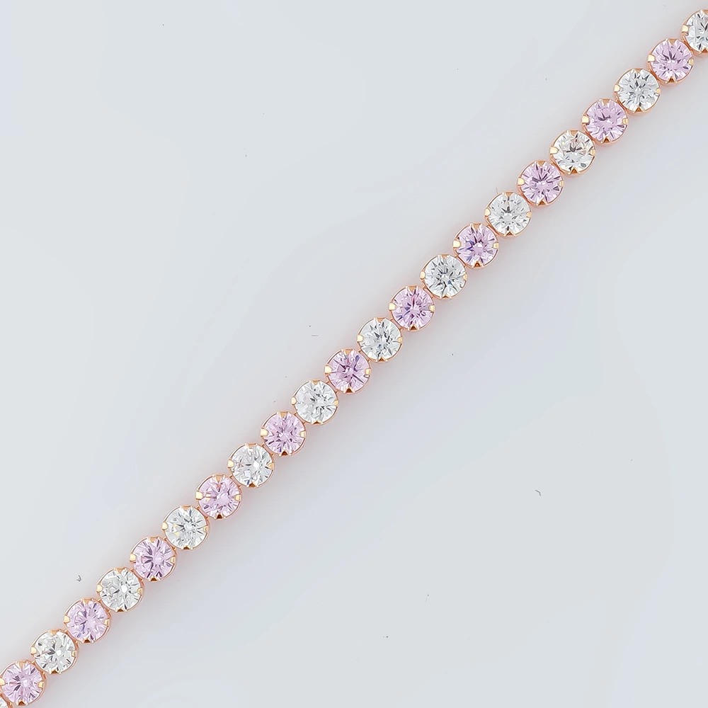 Браслет с фианитом из красного золота 585 пробы