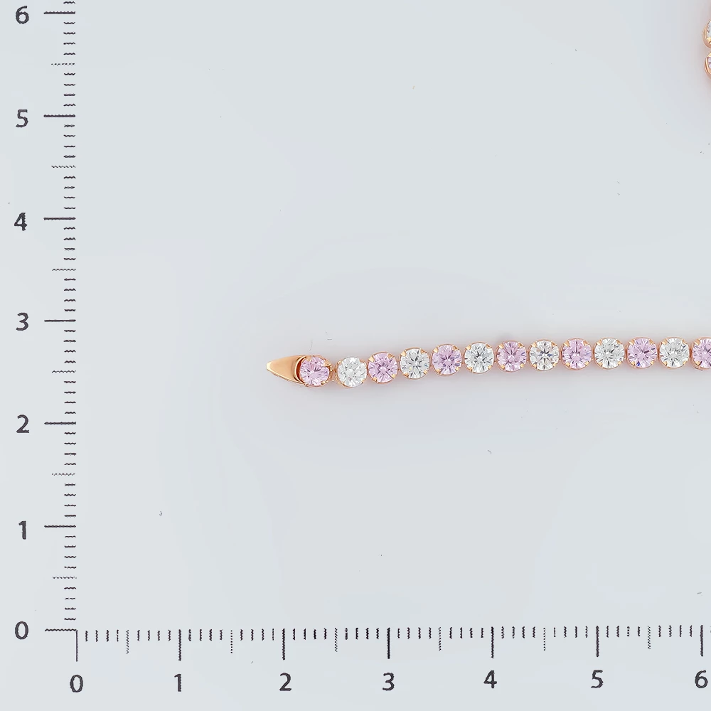 Браслет с фианитом из красного золота 585 пробы