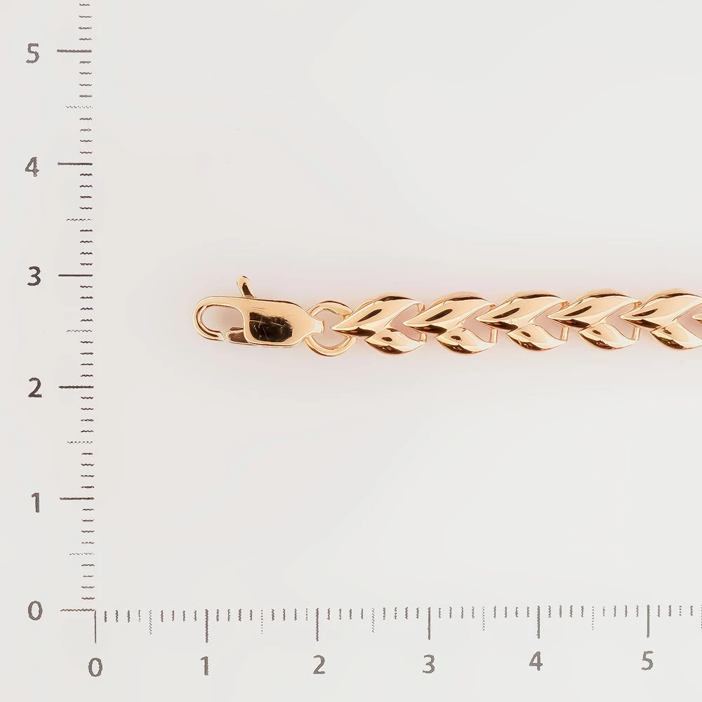 Браслет с фианитом из красного золота 585 пробы