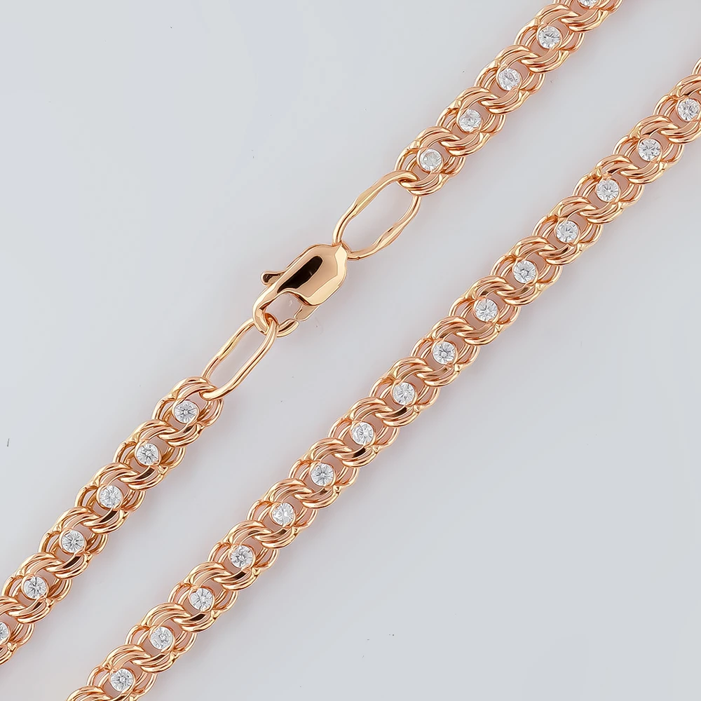 Браслет с фианитом из красного золота 585 пробы