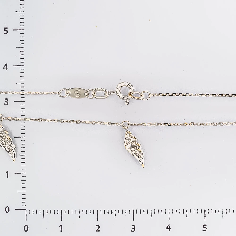 Браслет с бриллиантом из белого золота 585 пробы