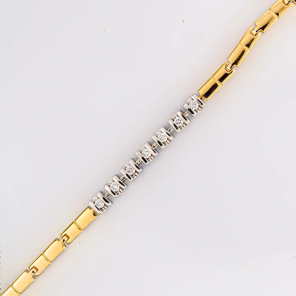 Браслет с бриллиантом из желтого золота 585 пробы