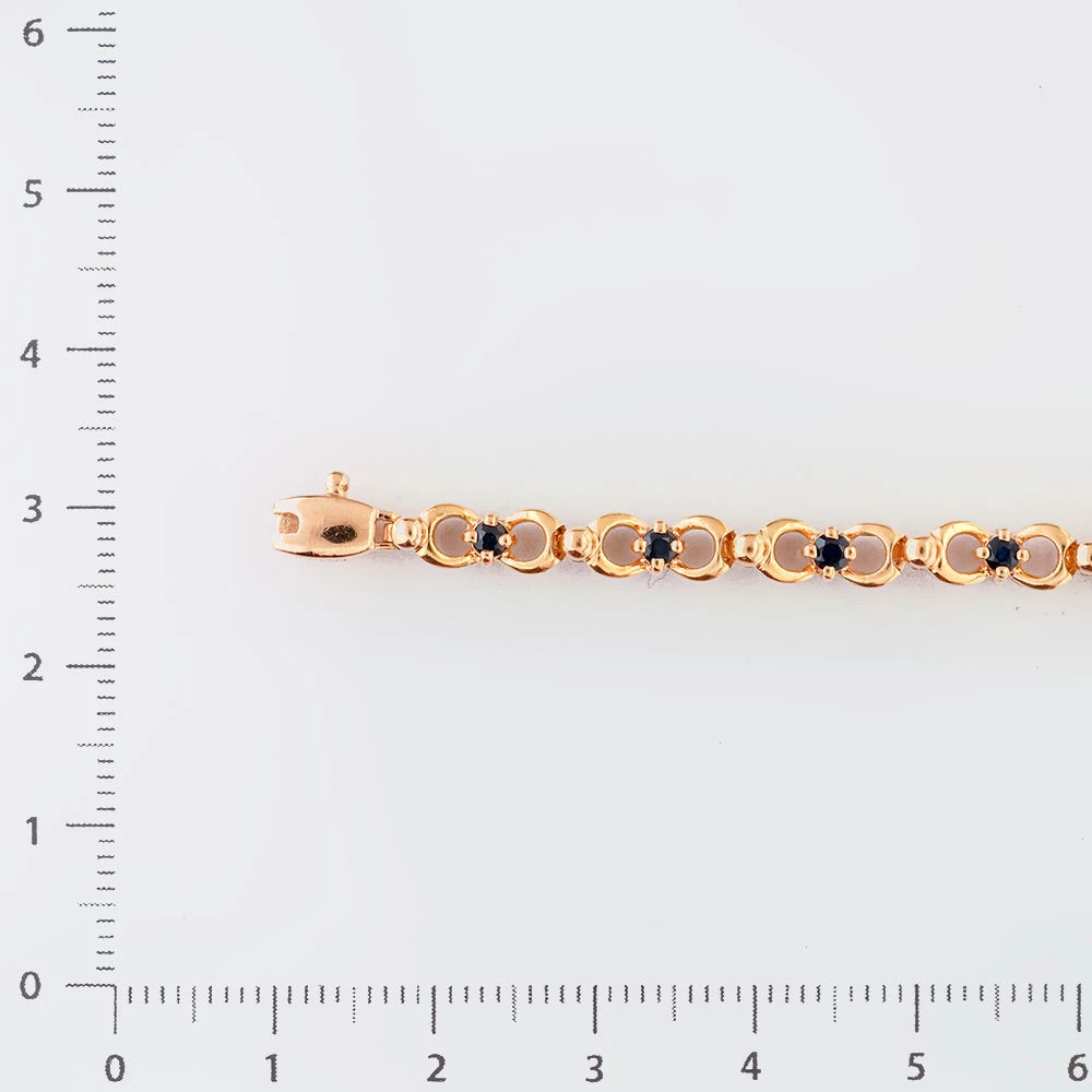 Браслет с сапфиром из красного золота 585 пробы