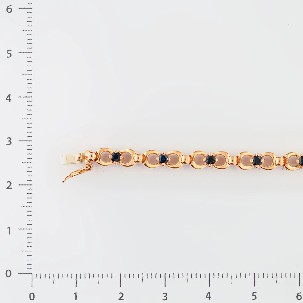 Браслет с сапфиром из красного золота 585 пробы