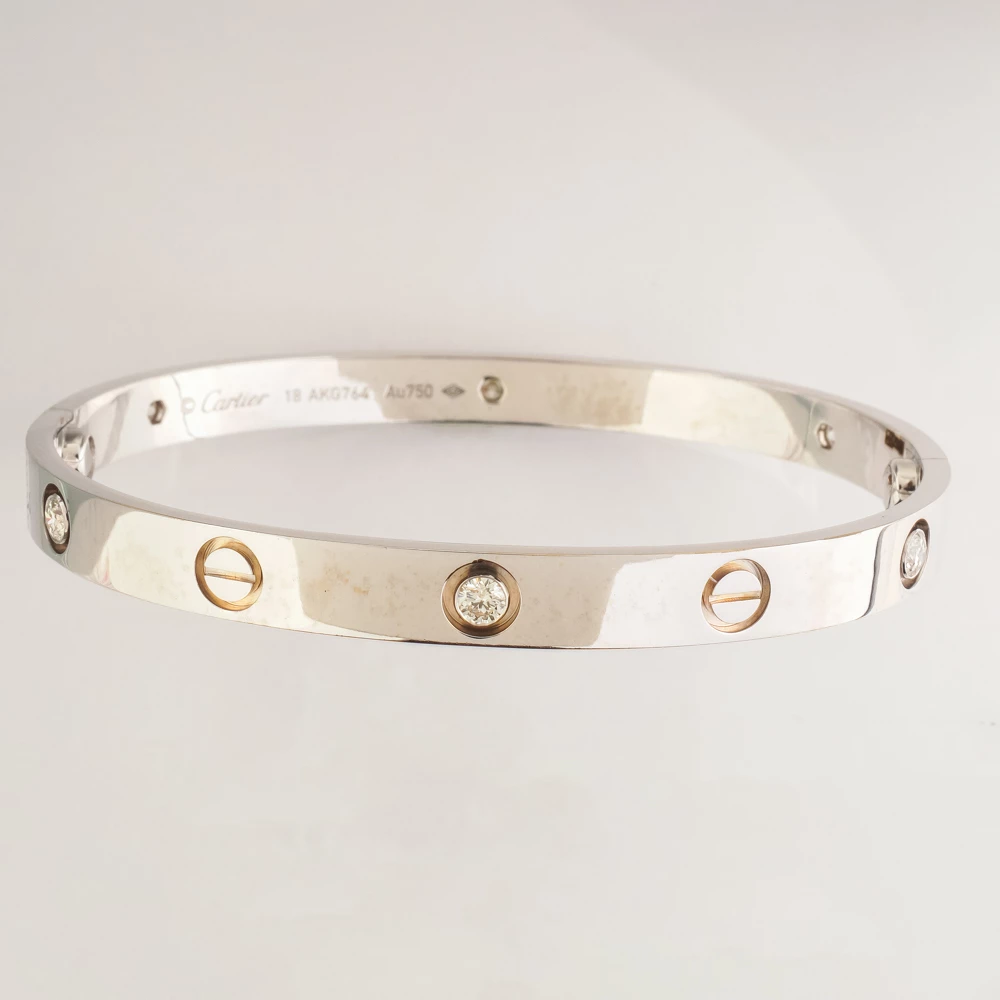 Браслет с бриллиантом из белого золота 750 пробы