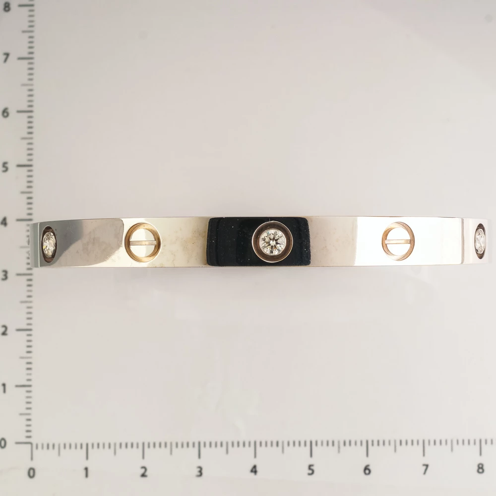 Браслет с бриллиантом из белого золота 750 пробы