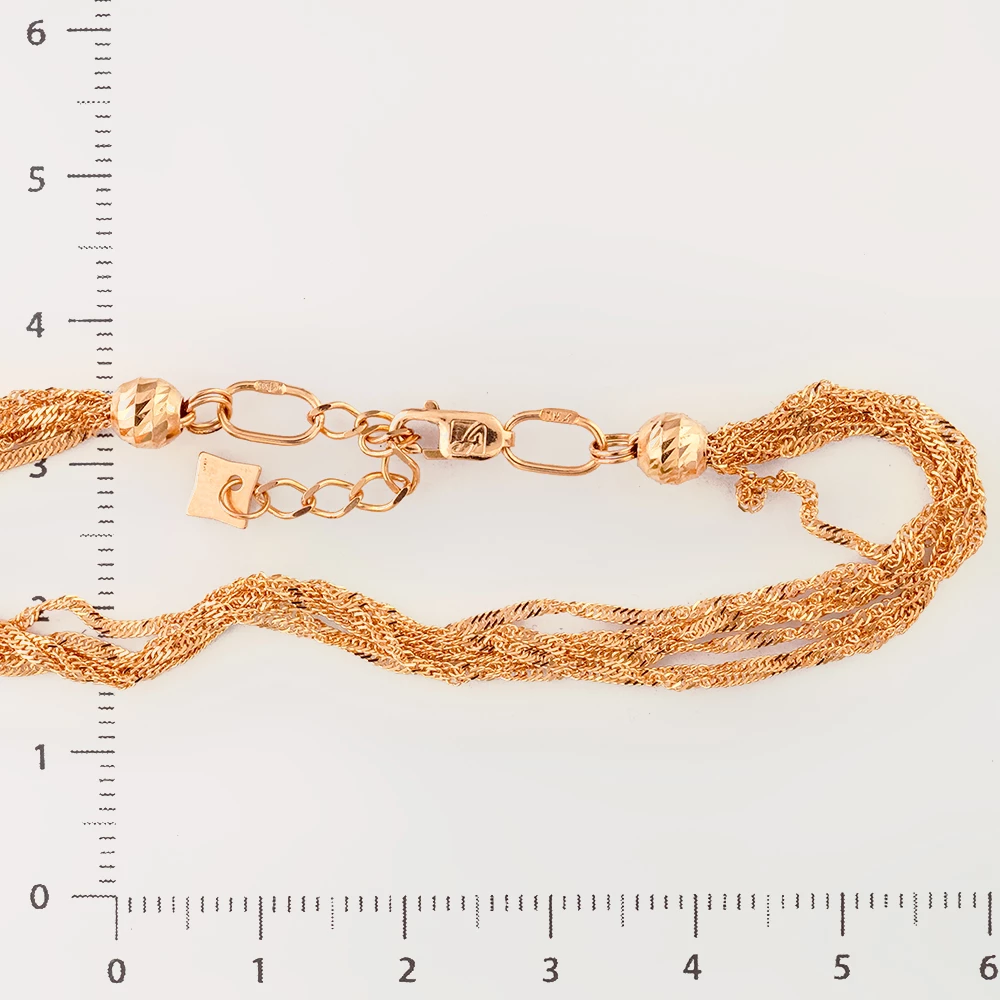 Браслет из красного золота 585 пробы