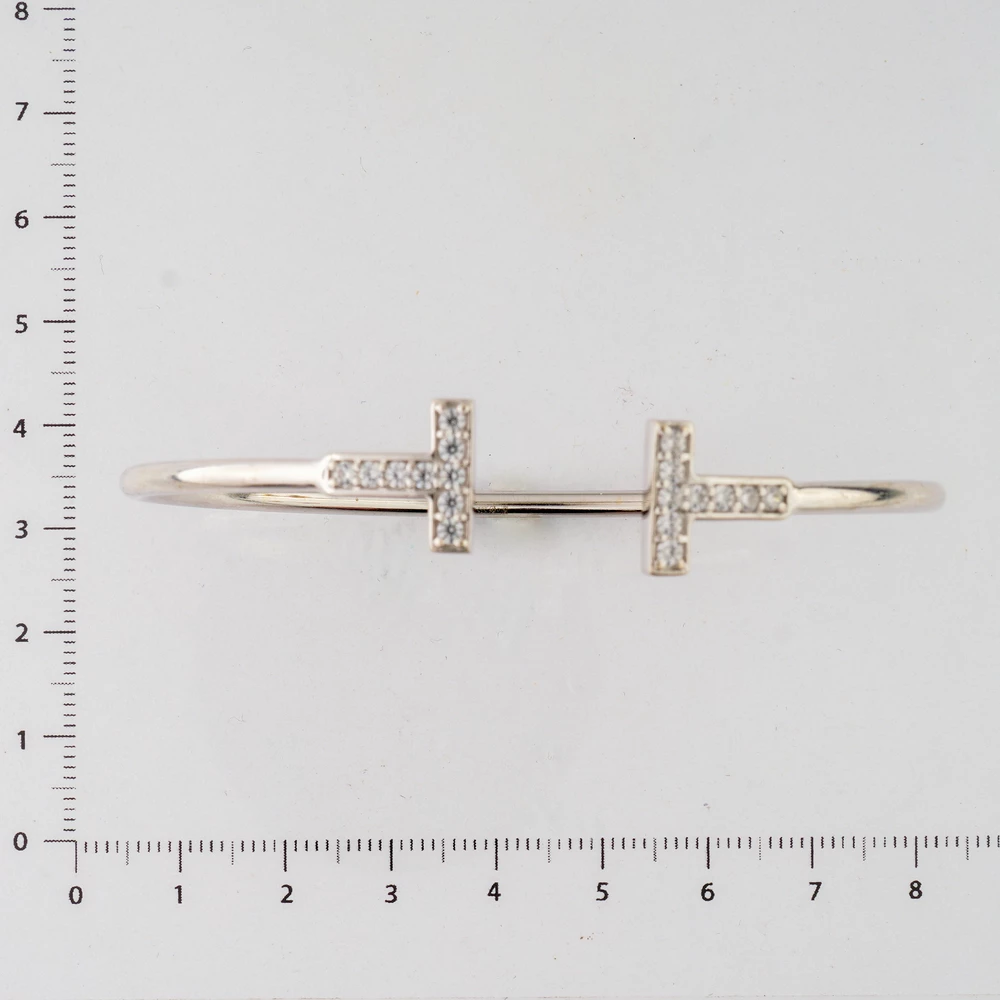 Браслет с фианитом из красного золота 585 пробы