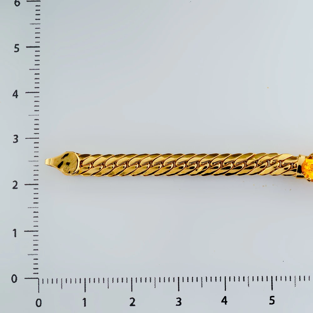 Браслет с цитрином из желтого золота 750 пробы