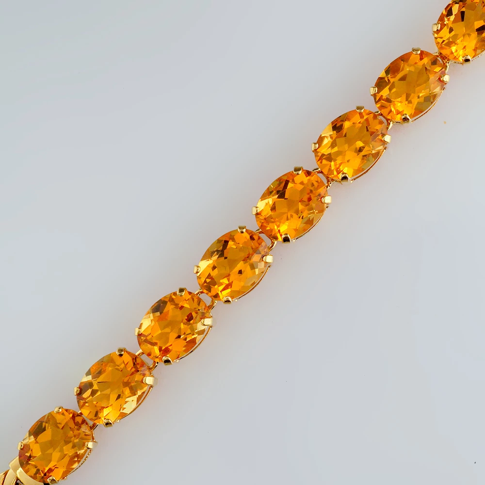 Браслет с цитрином из желтого золота 750 пробы