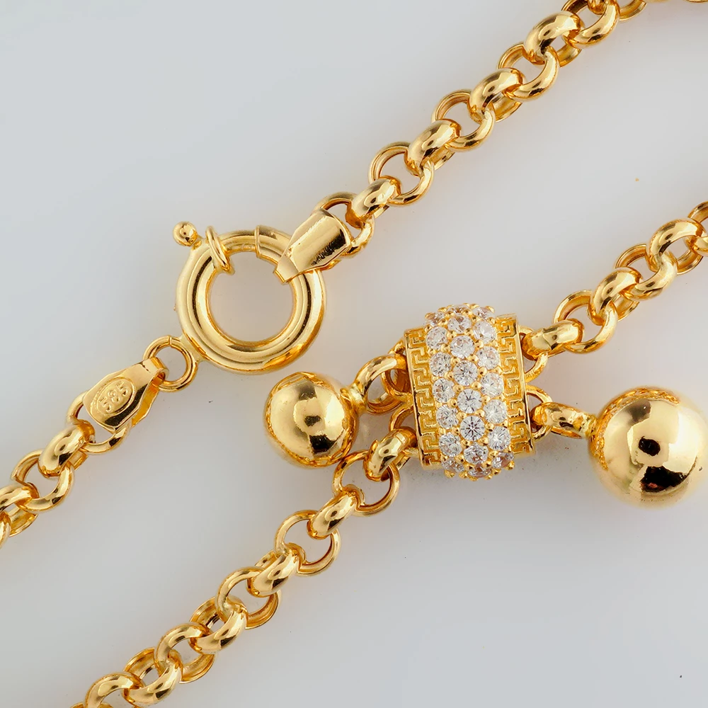 Браслет с фианитом из желтого золота 585 пробы