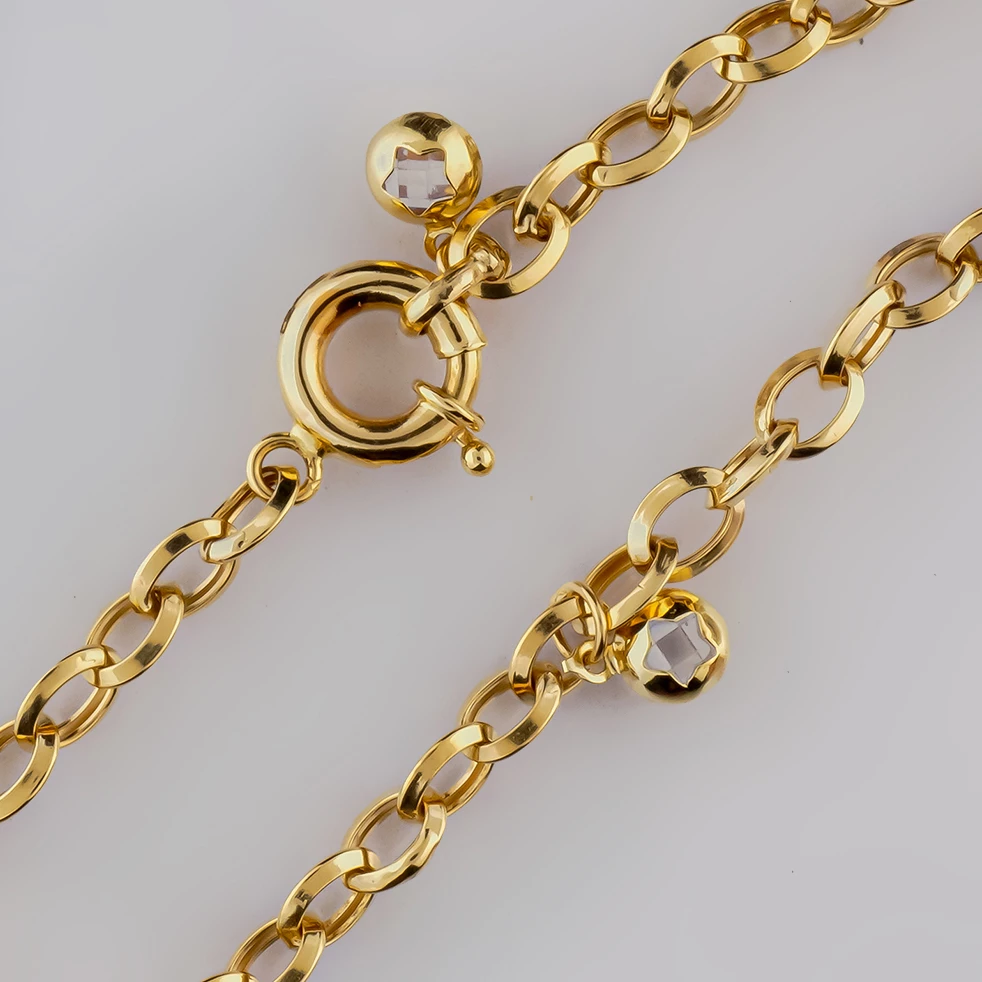 Браслет с фианитом из желтого золота 585 пробы