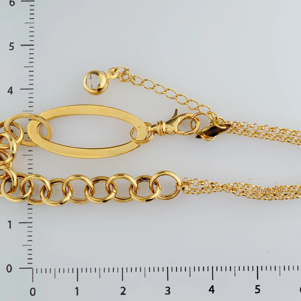 Браслет с фианитом из желтого золота 585 пробы