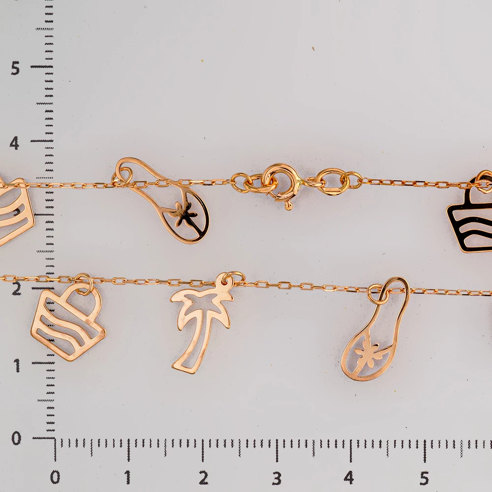 Браслет из красного золота 585 пробы