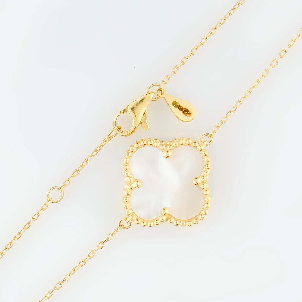 Браслет с перламутром из желтого золота 585 пробы