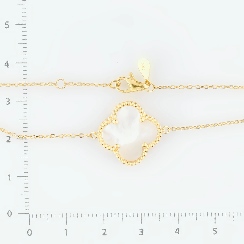 Браслет с перламутром из желтого золота 585 пробы