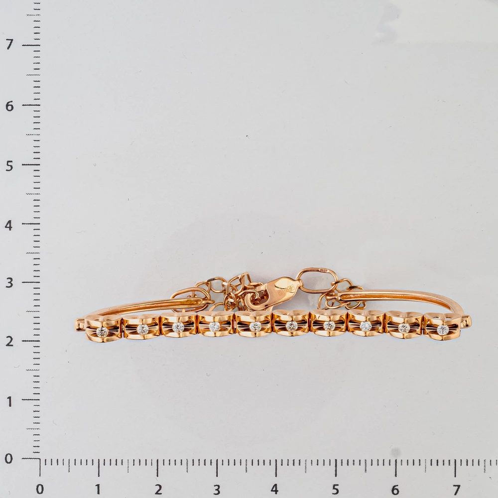 Браслет с бриллиантом из красного золота 585 пробы