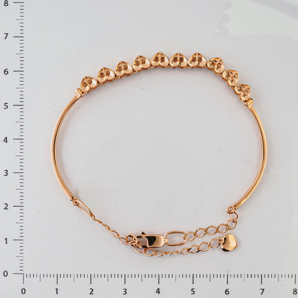 Браслет с бриллиантом из красного золота 585 пробы