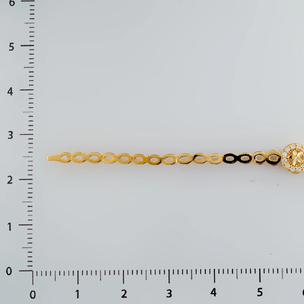 Браслет с фианитом из желтого золота 585 пробы