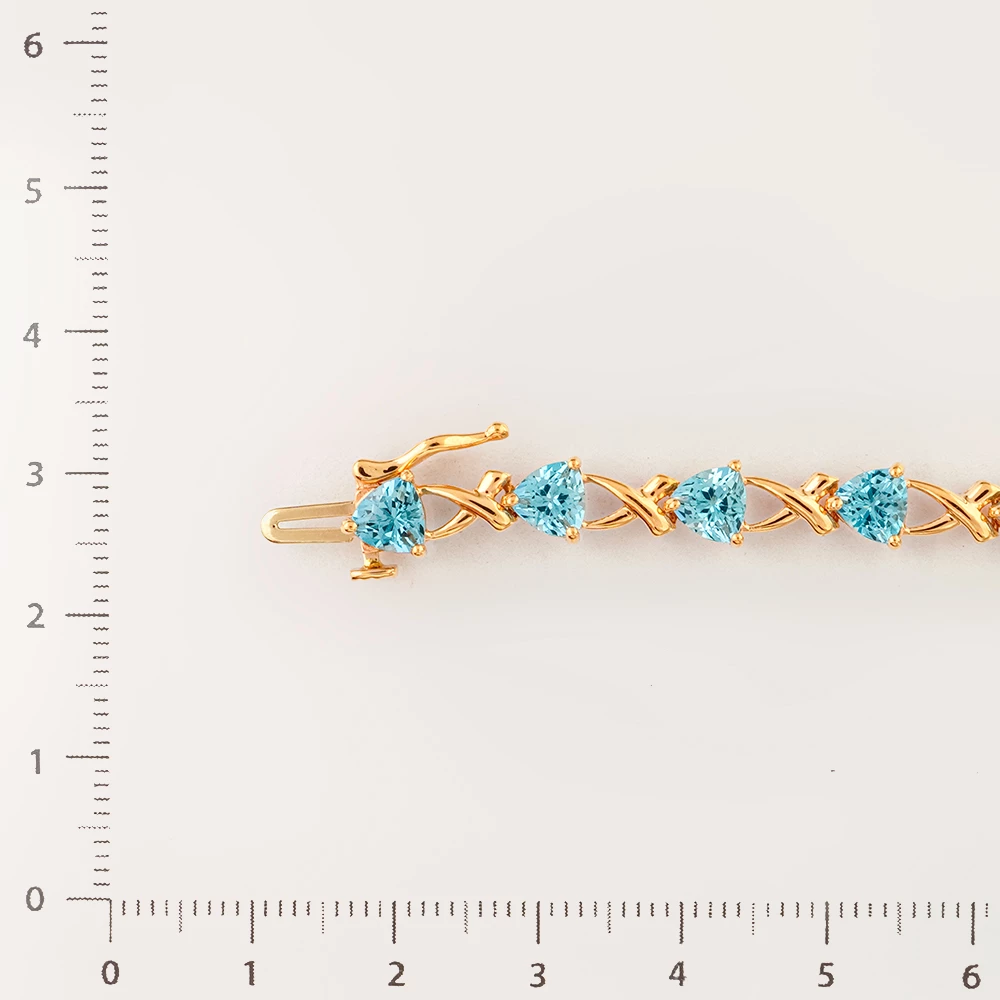 Браслет с топазом из красного золота 585 пробы