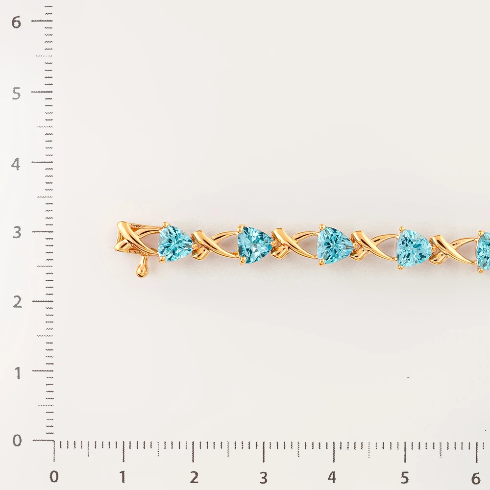 Браслет с топазом из красного золота 585 пробы