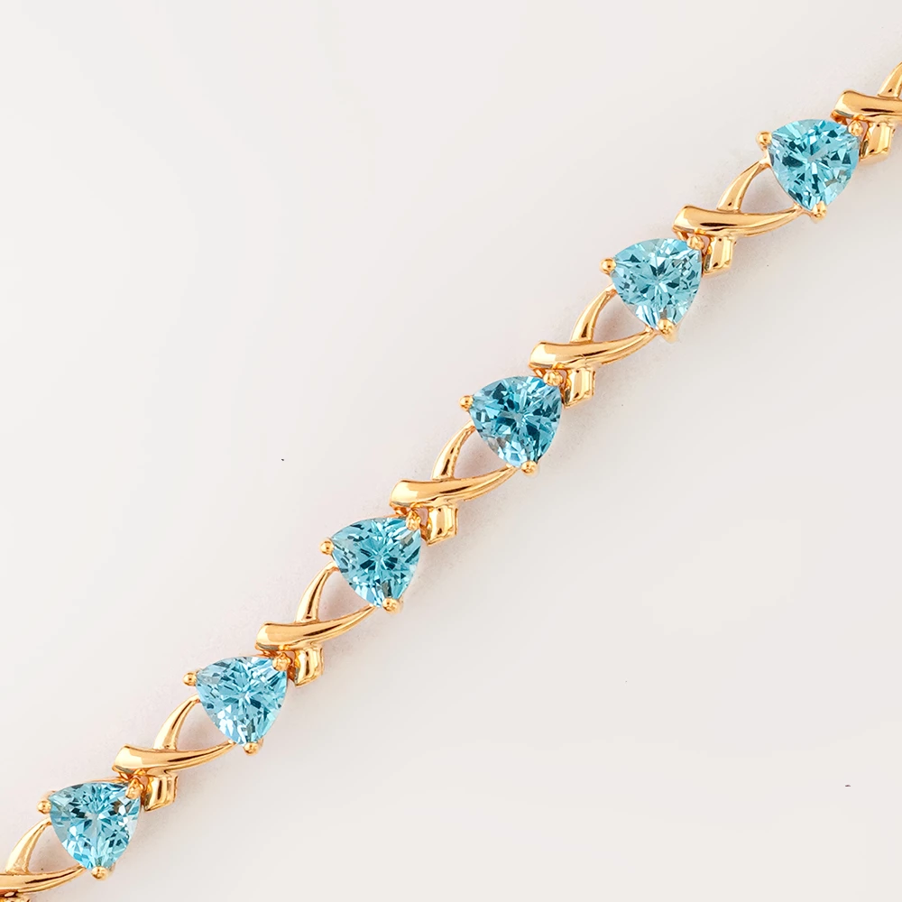 Браслет с топазом из красного золота 585 пробы