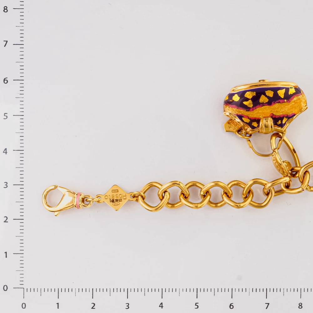 Браслет с эмалью из желтого золота 750 пробы