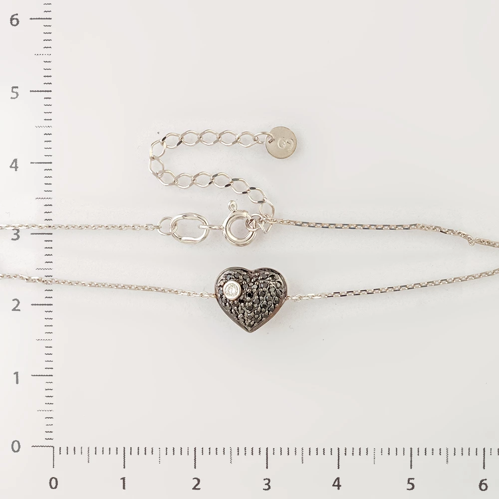 Браслет с бриллиантом из белого золота 585 пробы