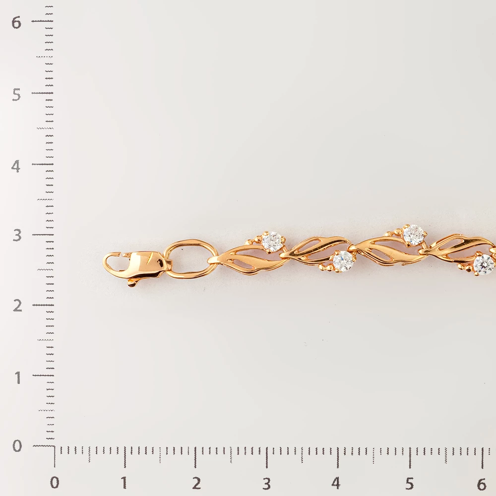 Браслет с топазом из красного золота 585 пробы