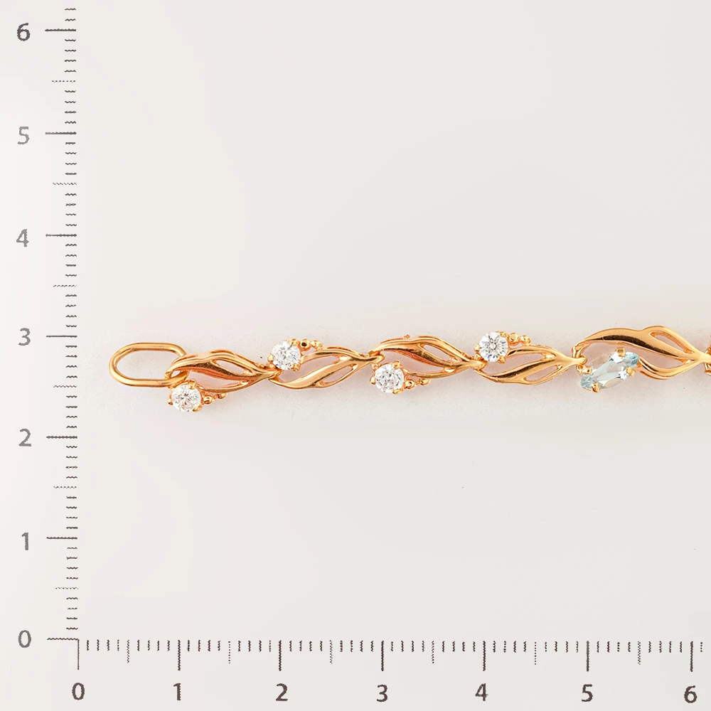 Браслет с топазом из красного золота 585 пробы