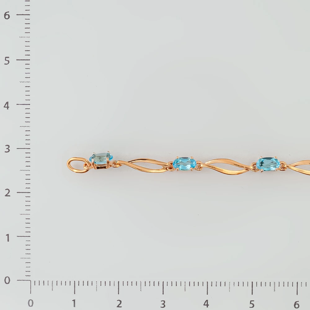 Браслет с топазом из красного золота 585 пробы