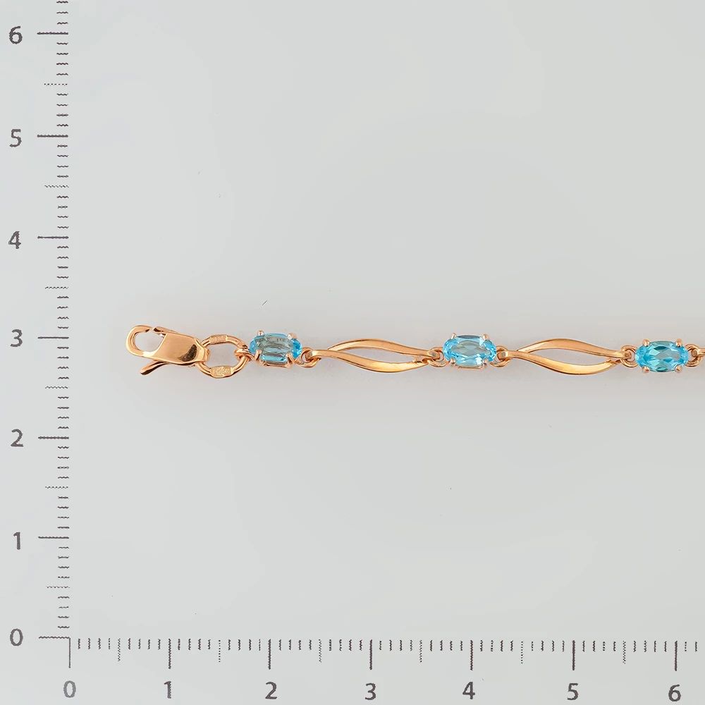 Браслет с топазом из красного золота 585 пробы