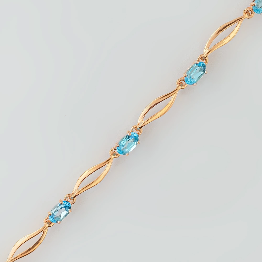 Браслет с топазом из красного золота 585 пробы