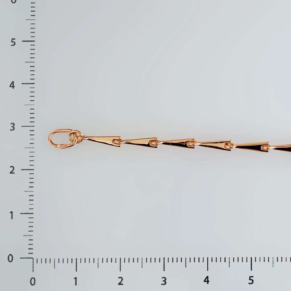 Браслет с фианитом из красного золота 585 пробы