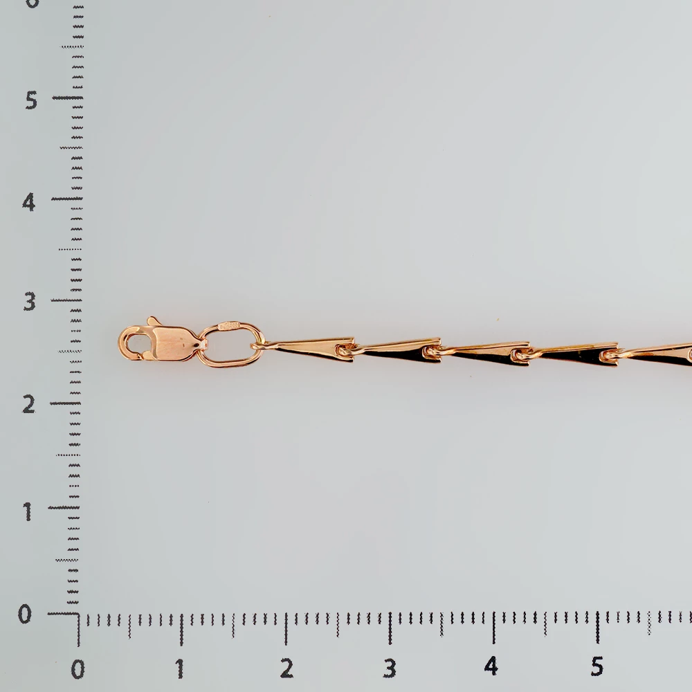 Браслет с фианитом из красного золота 585 пробы