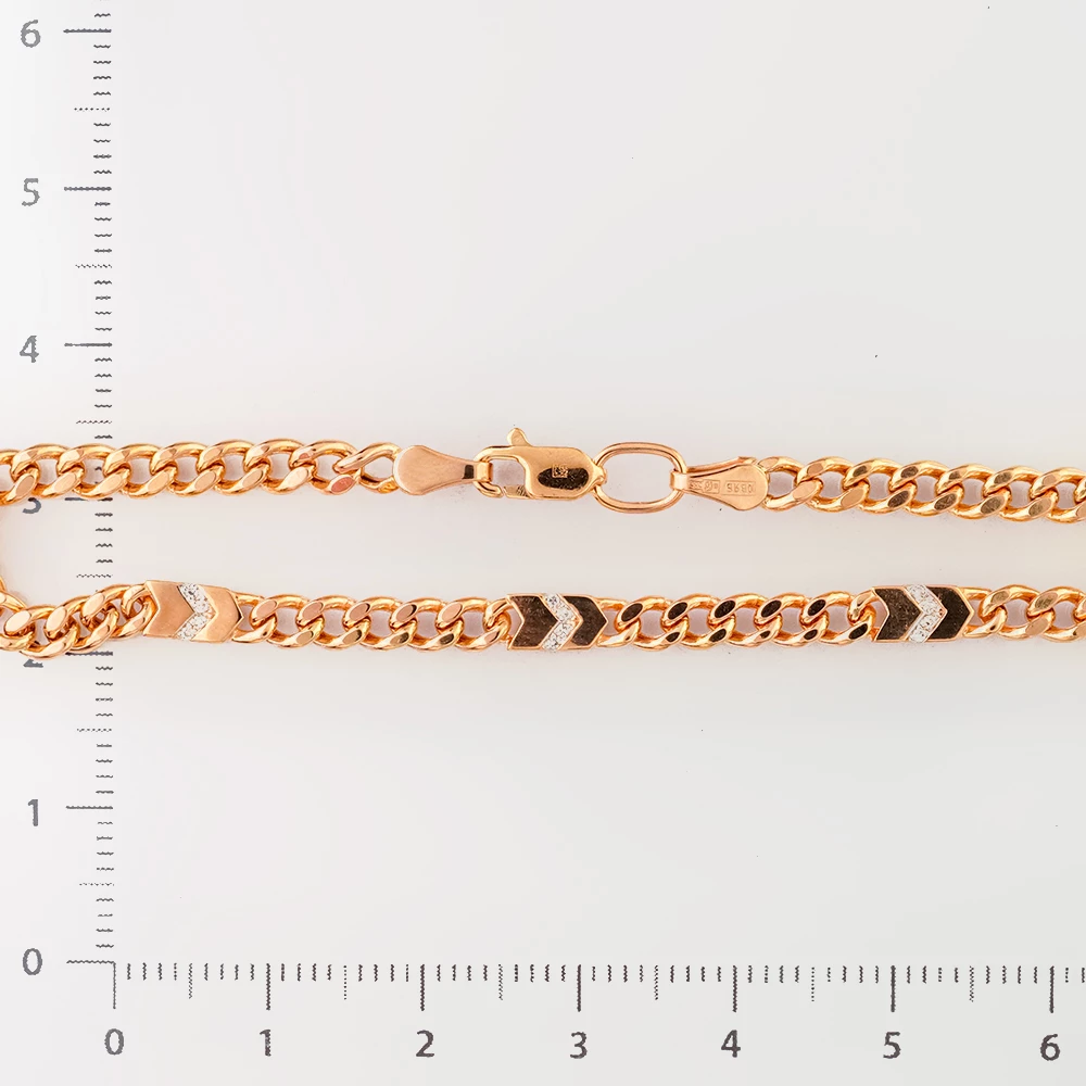 Браслет с бриллиантом из красного золота 585 пробы