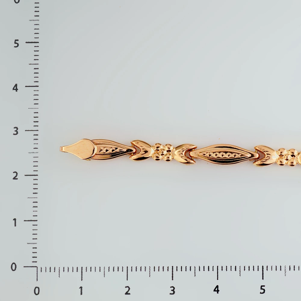 Браслет с фианитом из красного золота 585 пробы