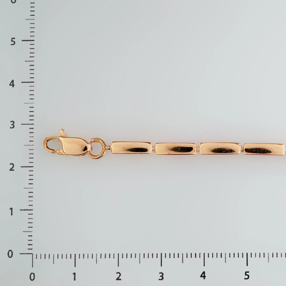 Браслет с фианитом из красного золота 585 пробы