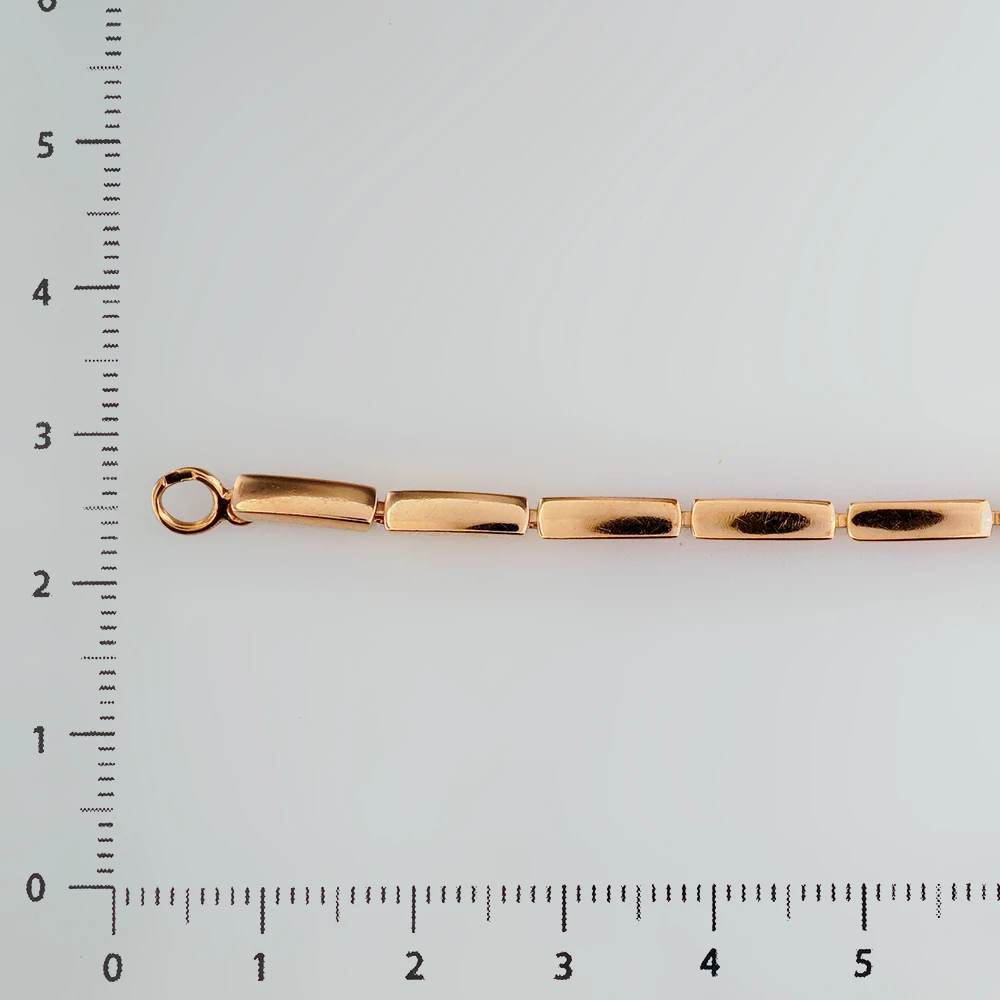 Браслет с фианитом из красного золота 585 пробы