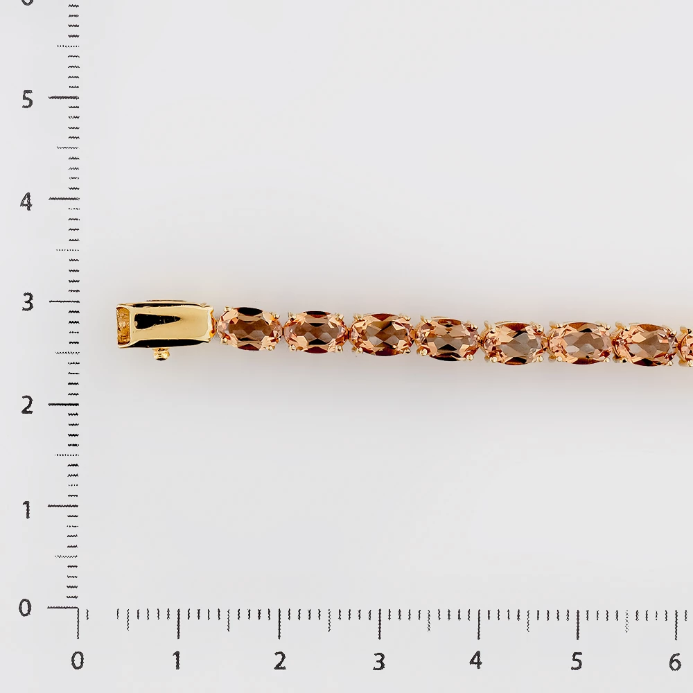 Браслет с хризолитом из желтого золота 585 пробы